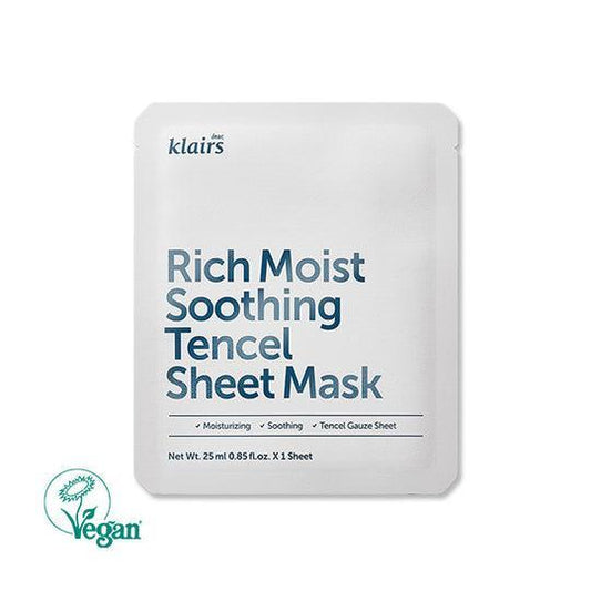 [Klairs] Rich Moist Soothing Tencel Sheet Mask 25ml x 10ea - Premium  from a1d5f7 - Just $30! Shop now at Nsight Aesthetics