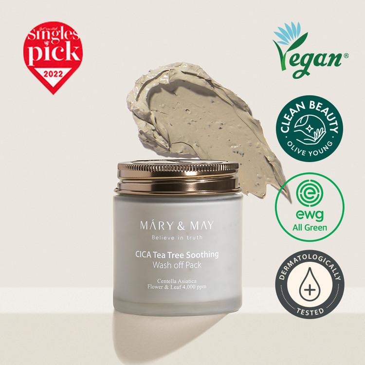 [MARY&MAY] Cica Tea Tree Soothing Vegan Wash Off Mask Pack 125g