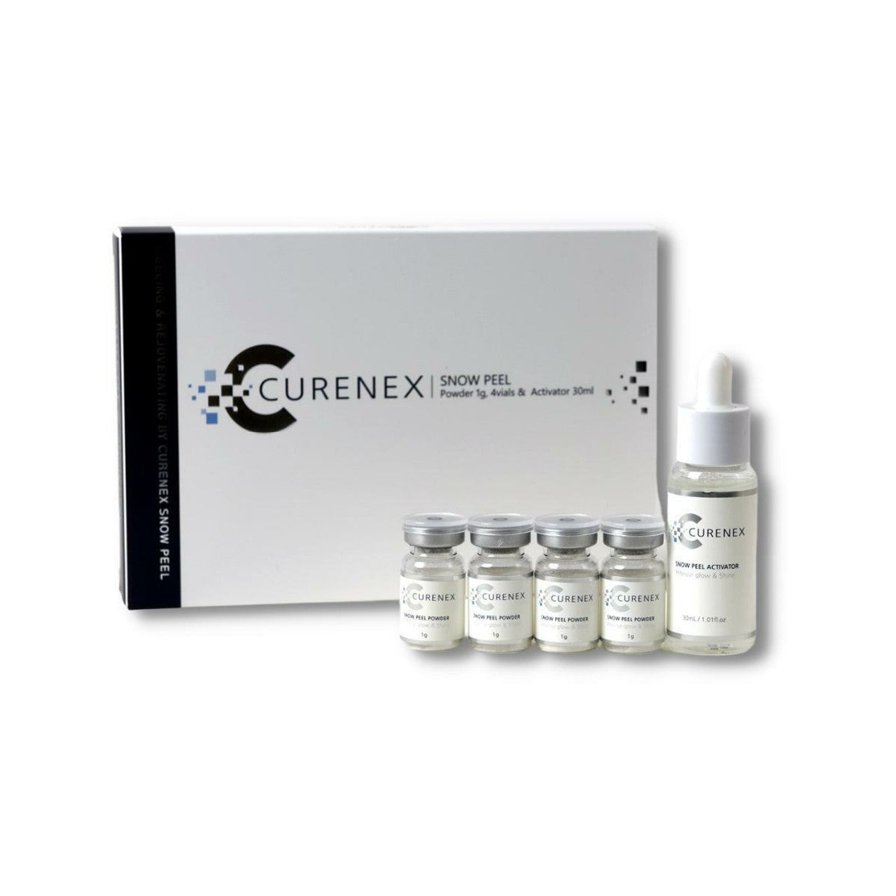 CURENEX Snow Peel - Powder (4) Vials 1g -  (1) Activator 30mL