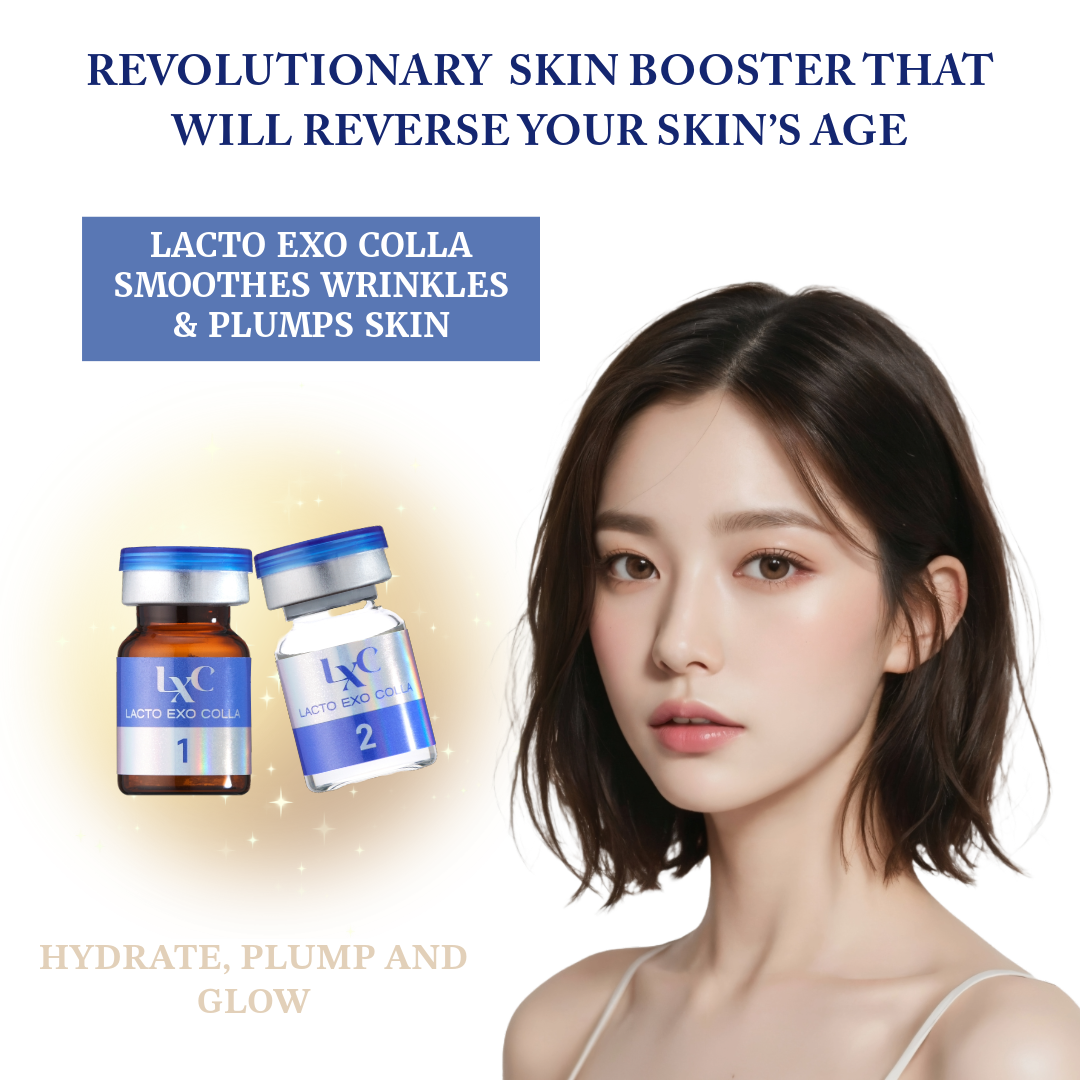 Lacto Exo Colla (Lacto Ginseng + Camellia + PDRN + Collagen) 1 Exosome Freezed Dried Ampoule 100mg + 1 PDRN Collagen Peptides Ampoule 6ml